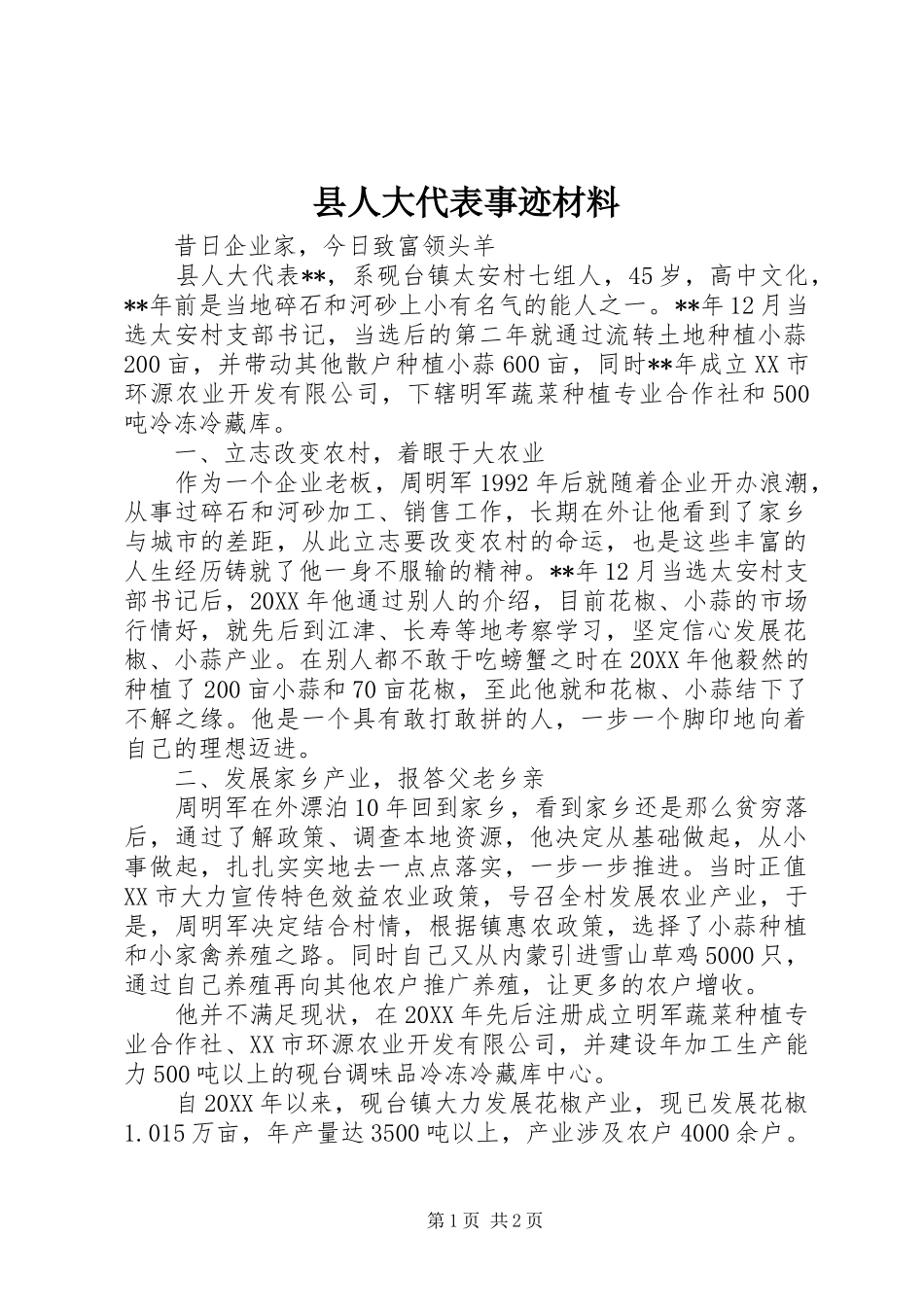 2024年县人大代表事迹材料_第1页