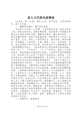 2024年县人大代表先进事迹