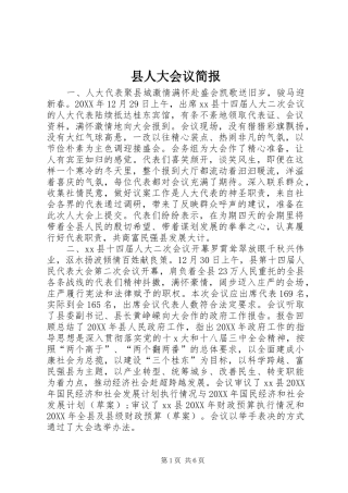 2024年县人大会议简报