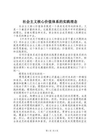 2024年社会主义核心价值体系的实践理念