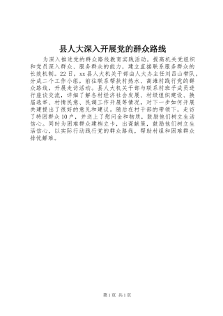 2024年县人大深入开展党的群众路线