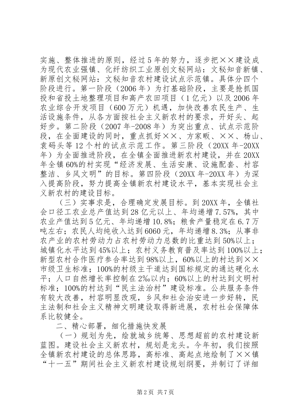 2024年社会主义新农村建设试点示范镇工作汇报_第2页