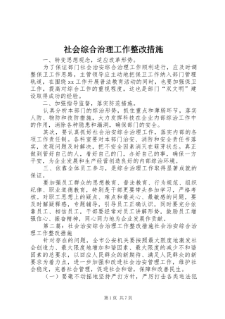 2024年社会综合治理工作整改措施