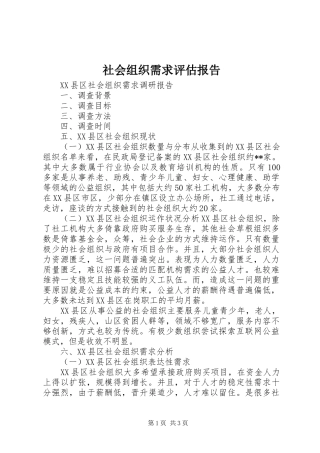 2024年社会组织需求评估报告