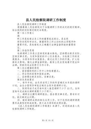 2024年县人民检察院调研工作制度