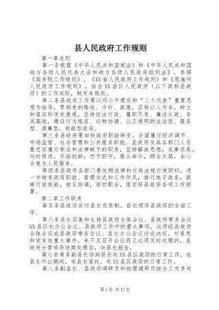 2024年县人民政府工作规则