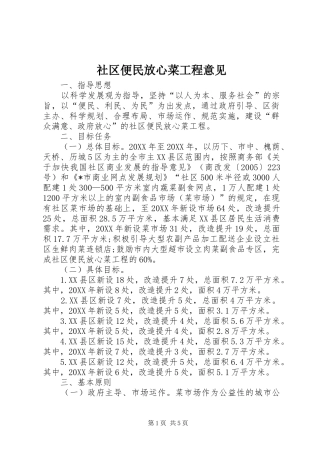 2024年社区便民放心菜工程意见