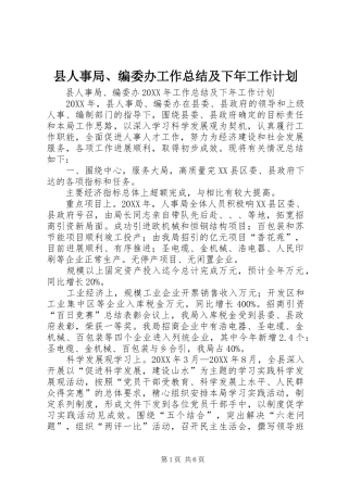 2024年县人事局编委办工作总结及下年工作计划