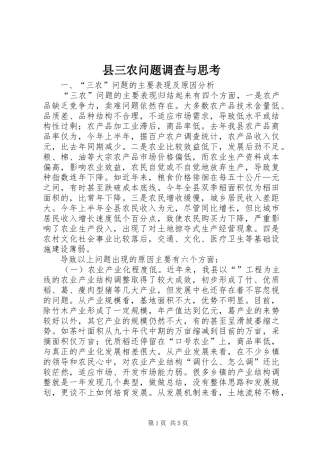 2024年县三农问题调查与思考
