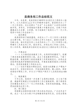 2024年县商务局工作总结范文