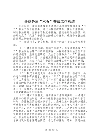 2024年县商务局六五普法工作总结