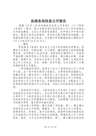 2024年县商务局信息公开报告