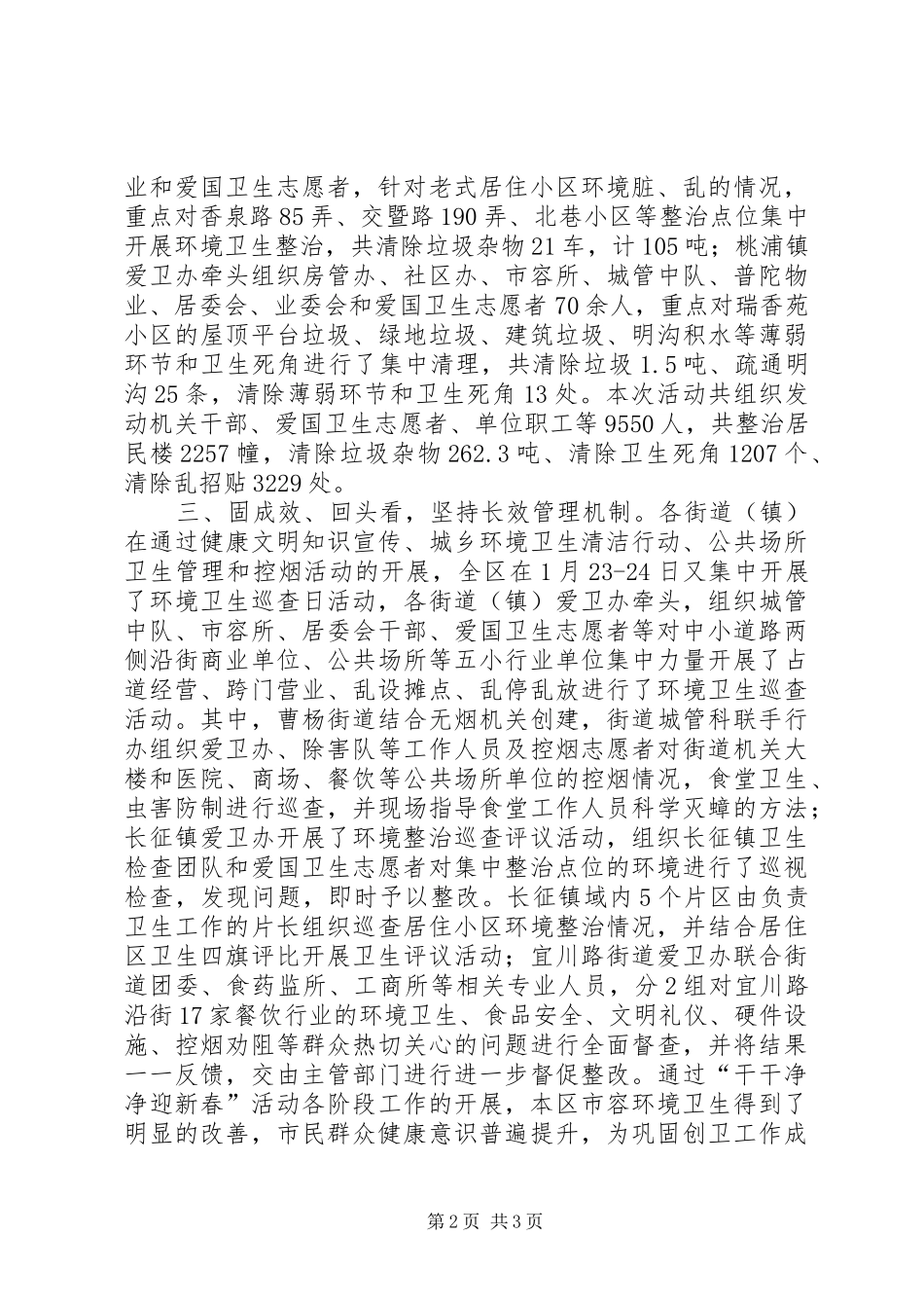 2024年社区春节环境卫生整治活动总结_第2页