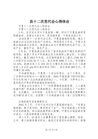 2024年县十二次党代会心得体会