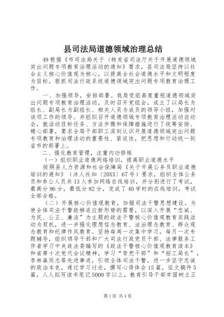 2024年县司法局道德领域治理总结