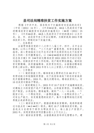 2024年县司法局精准扶贫工作实施方案