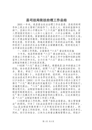 2024年县司法局依法治理工作总结