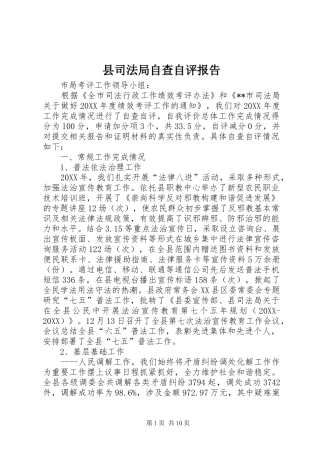 2024年县司法局自查自评报告