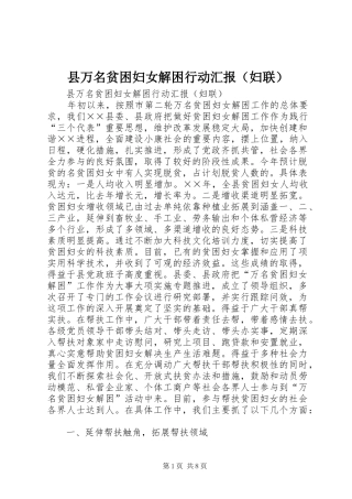 2024年县万名贫困妇女解困行动汇报