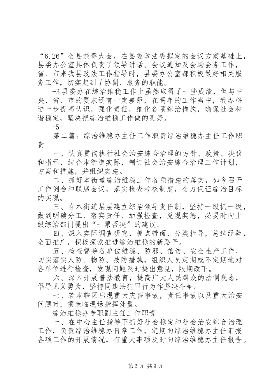 2024年县委办综治维稳工作总结_第2页