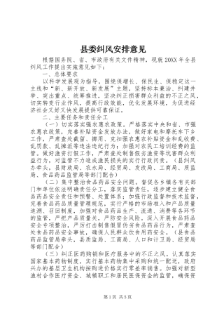 2024年县委纠风安排意见