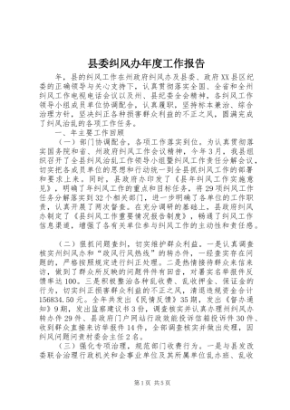 2024年县委纠风办年度工作报告