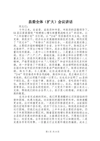 2024年县委全体（扩大）会议讲话