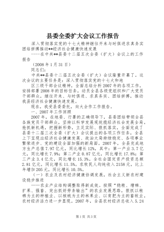 2024年县委全委扩大会议工作报告