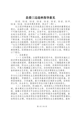 2024年县委三边造林指导意见
