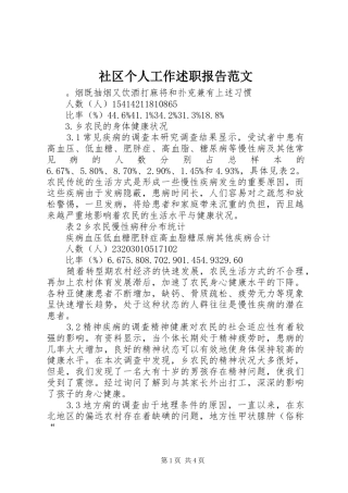 2024年社区个人工作述职报告范文