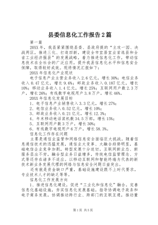 2024年县委信息化工作报告篇