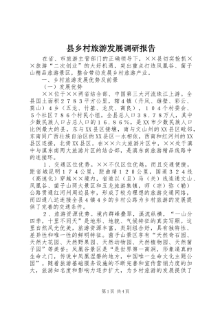 2024年县乡村旅游发展调研报告