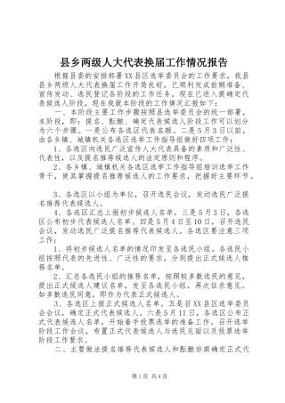 2024年县乡两级人大代表换届工作情况报告