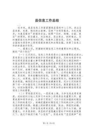 2024年县信息工作总结