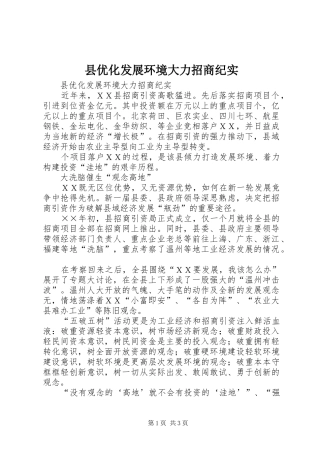 2024年县优化发展环境大力招商纪实