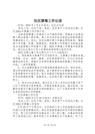 2024年社区禁毒工作记录
