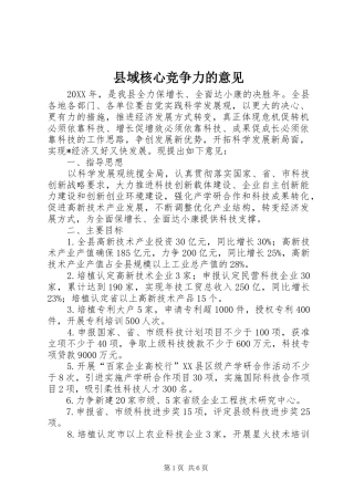 2024年县域核心竞争力的意见
