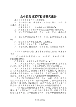 2024年县中医院设置可行性研究报告