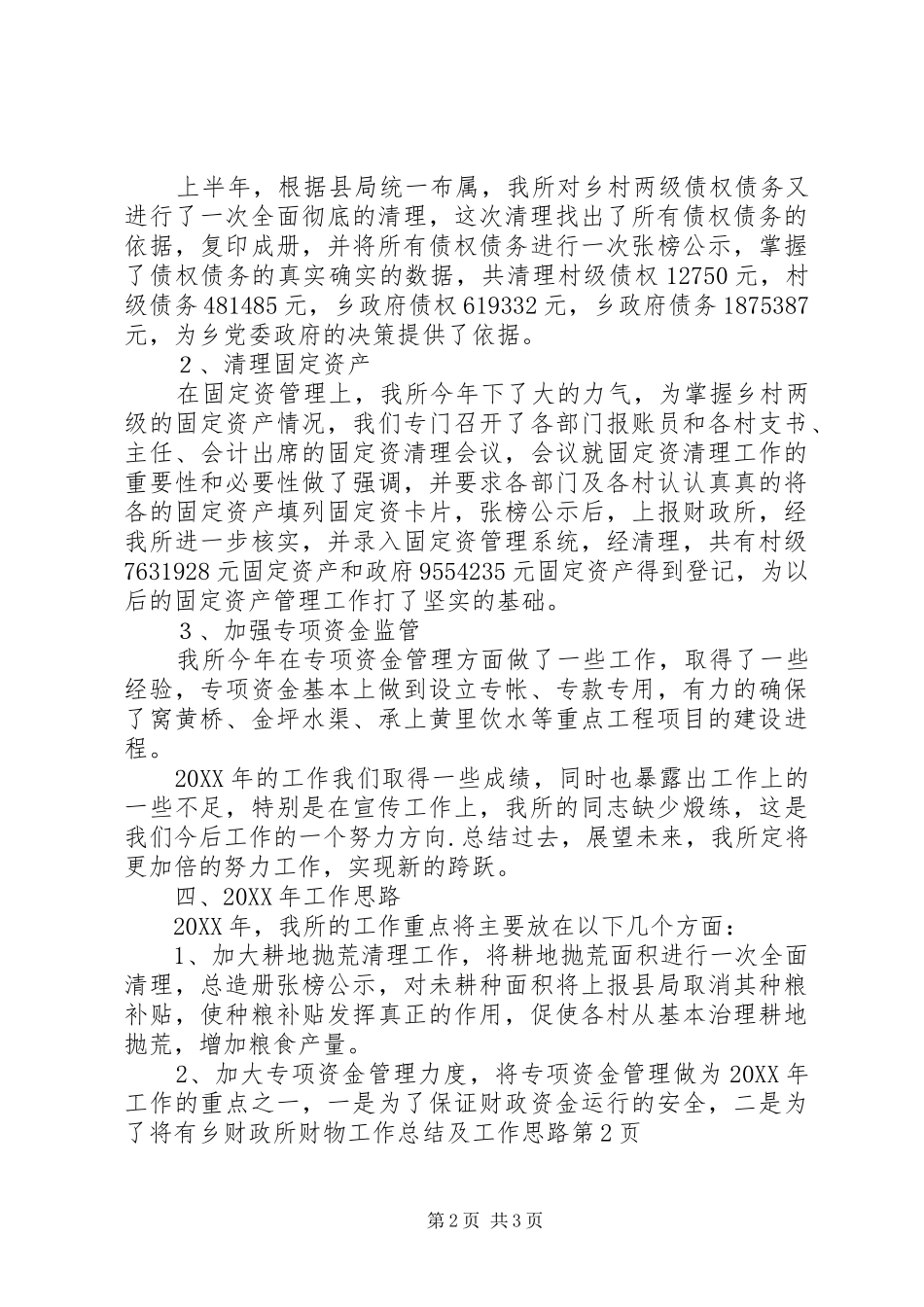 2024年乡财政所财物工作总结及工作思路_第2页