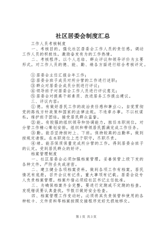 2024年社区居委会制度汇总