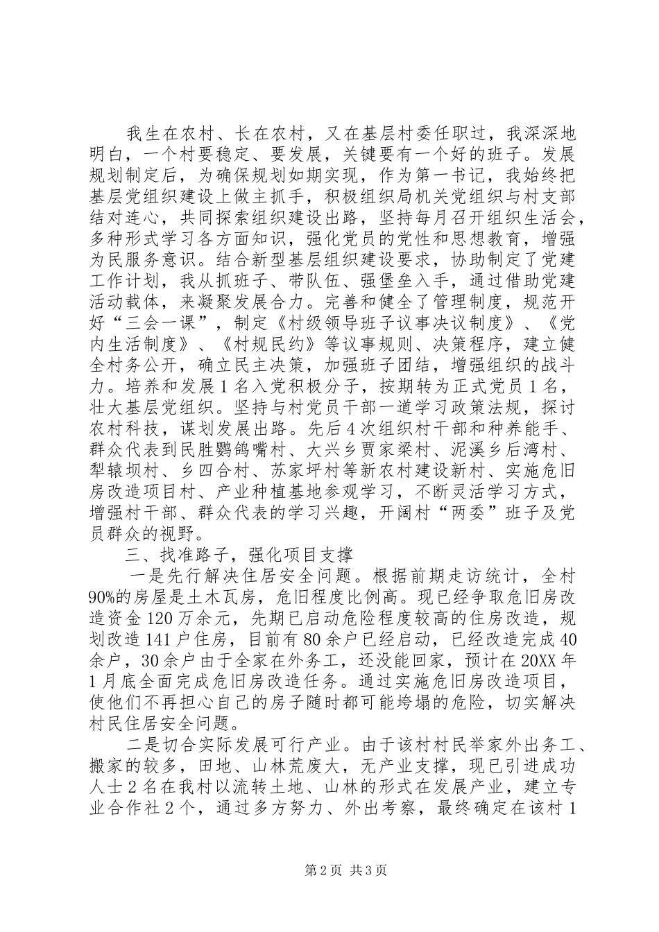 2024年乡村第一书记驻村工作总结_第2页