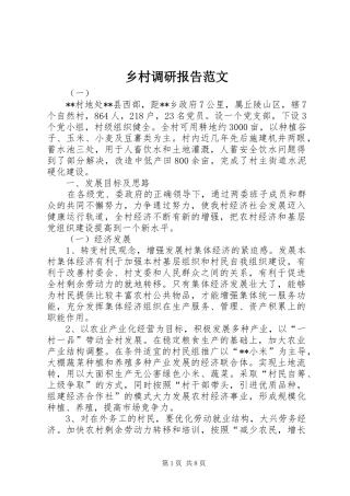 2024年乡村调研报告范文