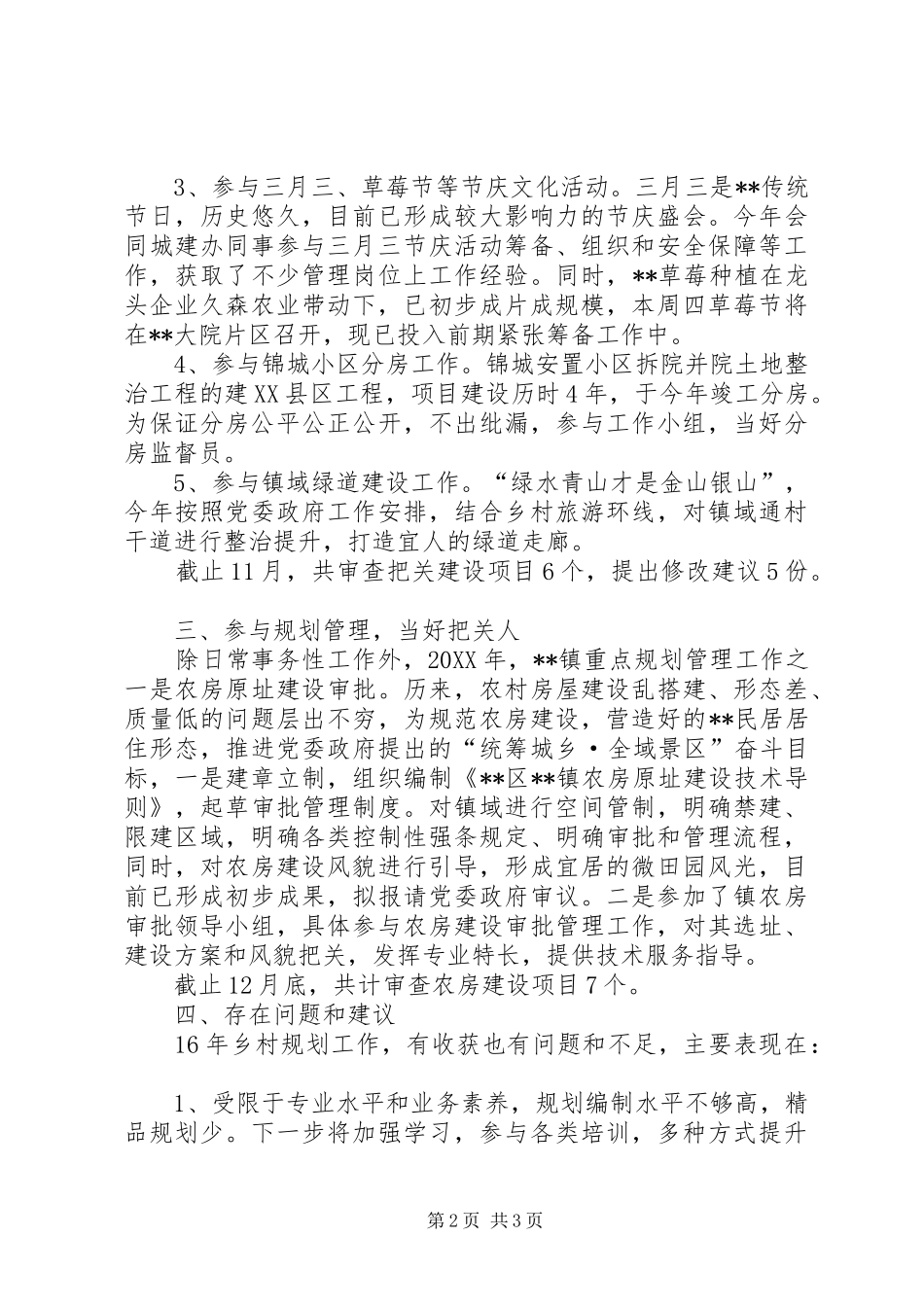 2024年乡村规划师个人工作总结_第2页