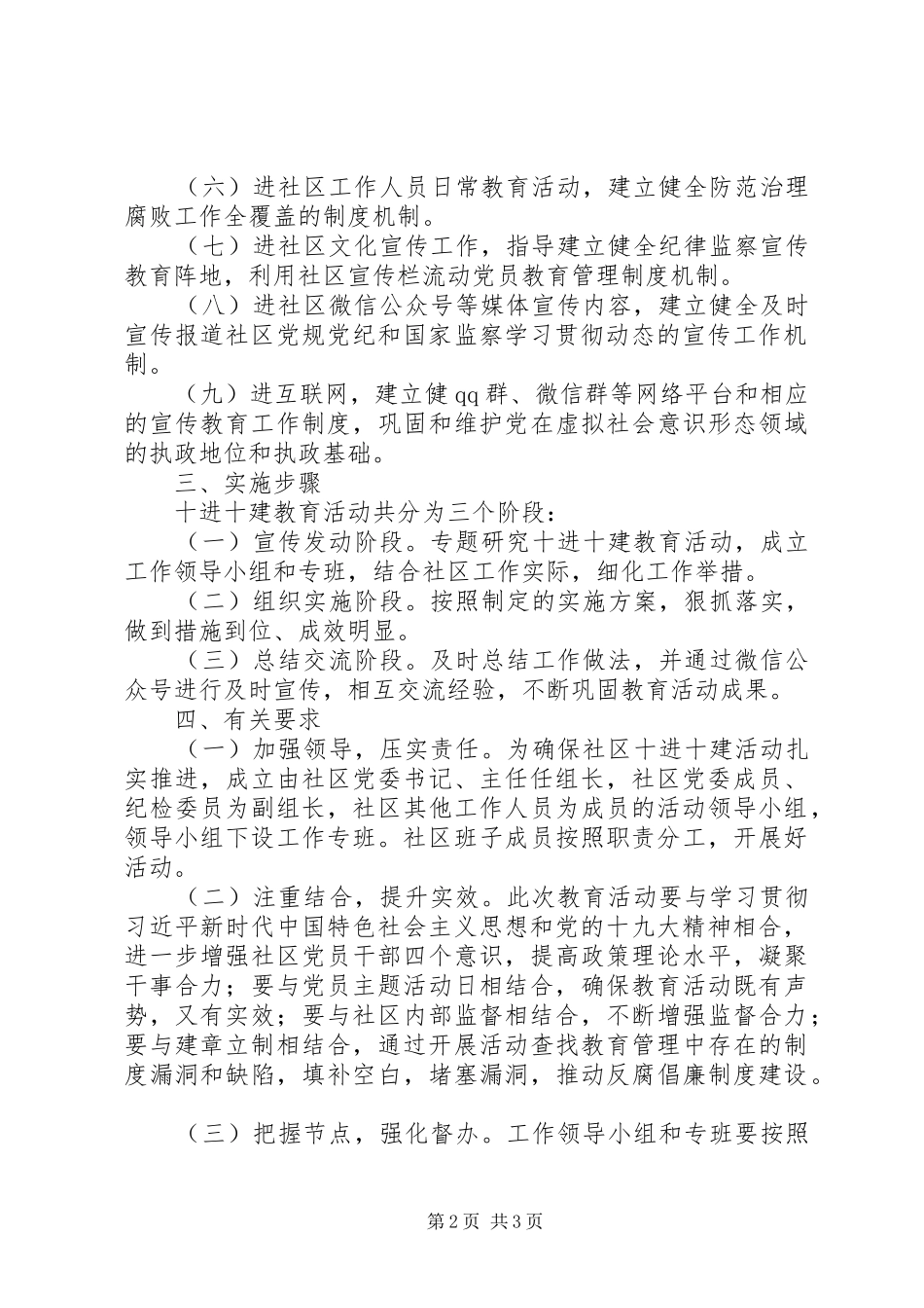 2024年社区开展十进十建活动方案_第2页