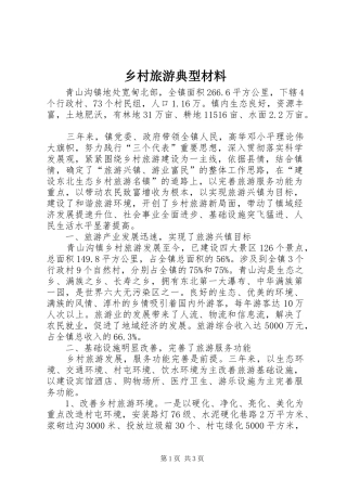 2024年乡村旅游典型材料