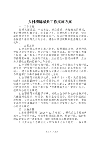 2024年乡村清牌减负工作实施方案