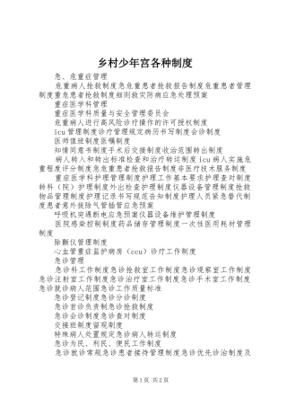 2024年乡村少年宫各种制度