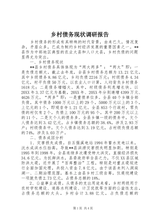 2024年乡村债务现状调研报告