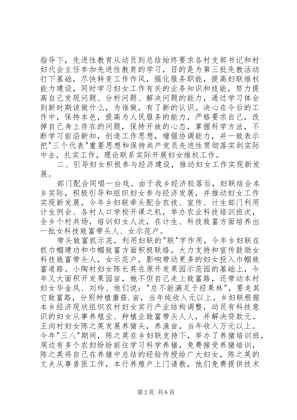 2024年乡党委妇联工作总结_第2页