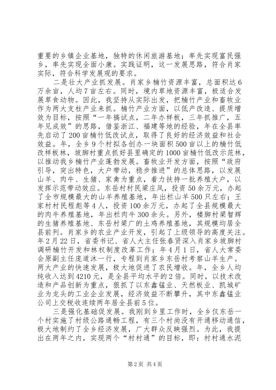 2024年乡党委书记年底述职总结_第2页